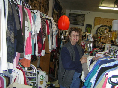 Shopper at Jonah's Whale Thrift Shop